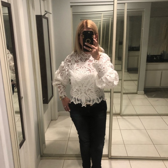 VIP: Italian Handmade lace blouse, Stunning white one of a kind. - Picture 8 of 15
